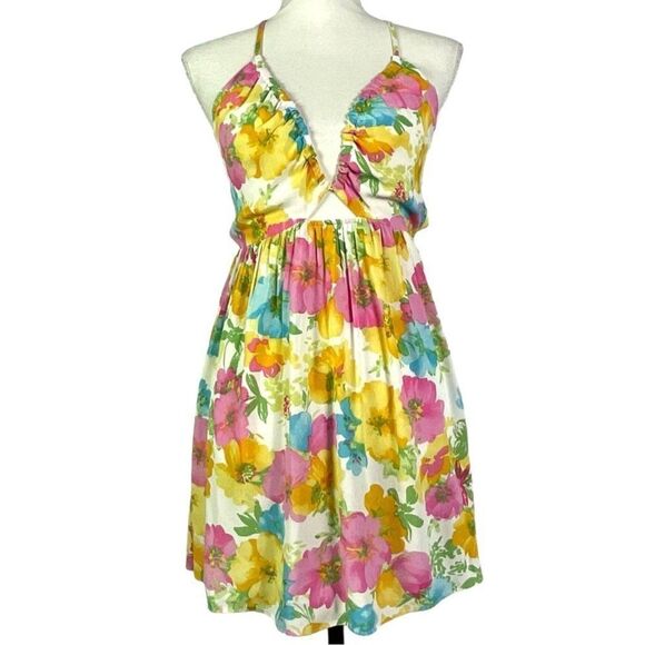 Sky to Moon Floral, V-Neck, Spaghetti Strap dress, Women's Small - Picture 1 of 9